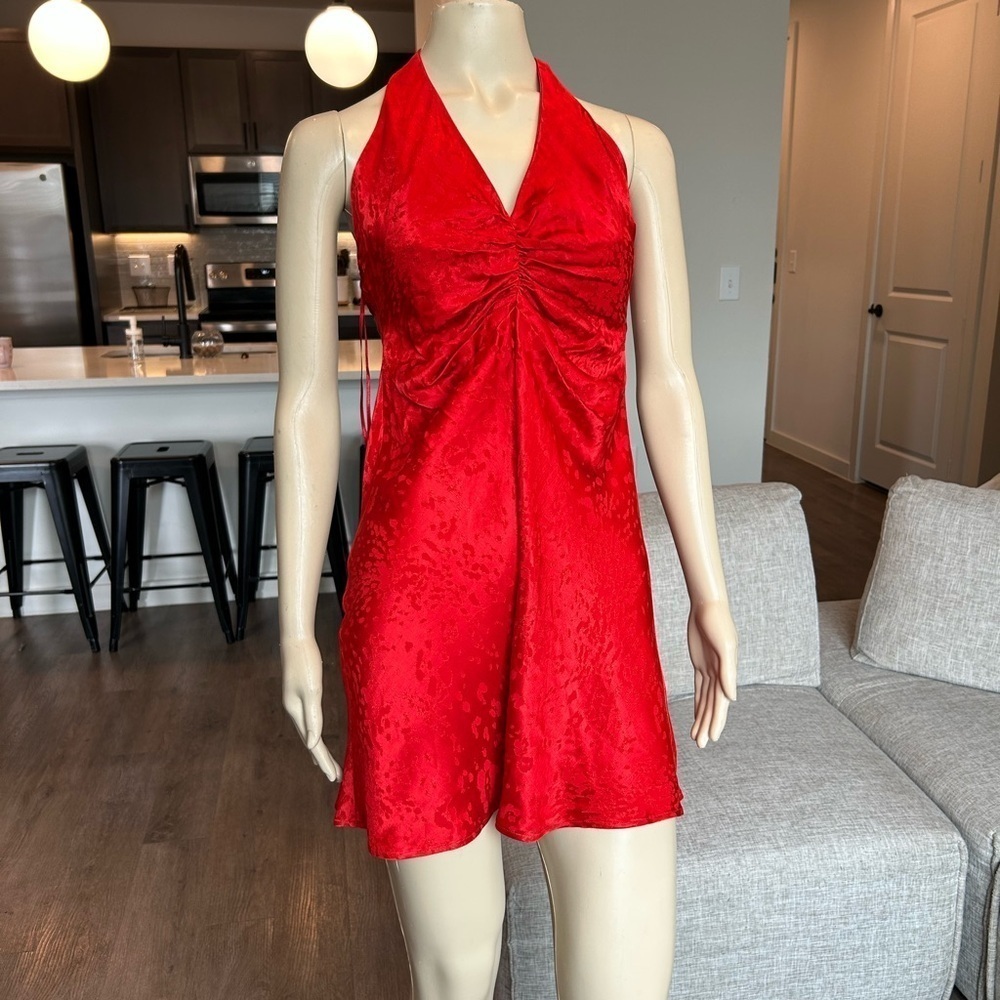 Zara Red Halter Mini Dress